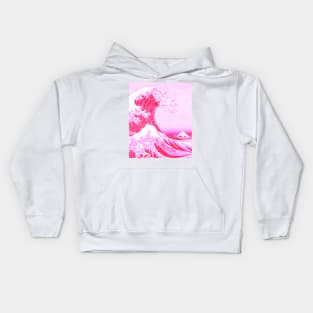 Kanagawa Japanese Art The Great Wave Pastel Pink Purple Kids Hoodie